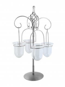 IRON AND GLASS CANDLE DISPLAY